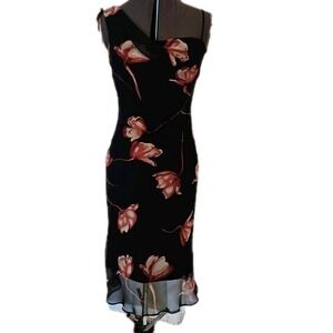 Blind date Y2k dress asymmetrical small black pink midi